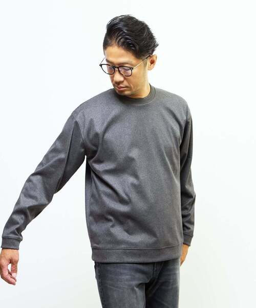 MEN'S MELROSE(メンズメルローズ)の「アクティブツィードチドリスウェットライクTシャツ(Tシャツ/カットソー・メンズ・ネイビー/チャコールグレー/グレー・2/4/3)」の12枚目の写真