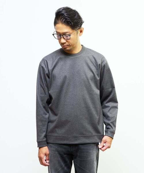 MEN'S MELROSE(メンズメルローズ)の「アクティブツィードチドリスウェットライクTシャツ(Tシャツ/カットソー・メンズ・ネイビー/チャコールグレー/グレー・2/4/3)」の13枚目の写真