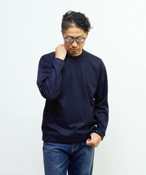 MEN'S MELROSE(メンズメルローズ)の「アクティブツィードチドリスウェットライクTシャツ(Tシャツ/カットソー・メンズ・ネイビー/チャコールグレー/グレー・2/4/3)」の18枚目の写真