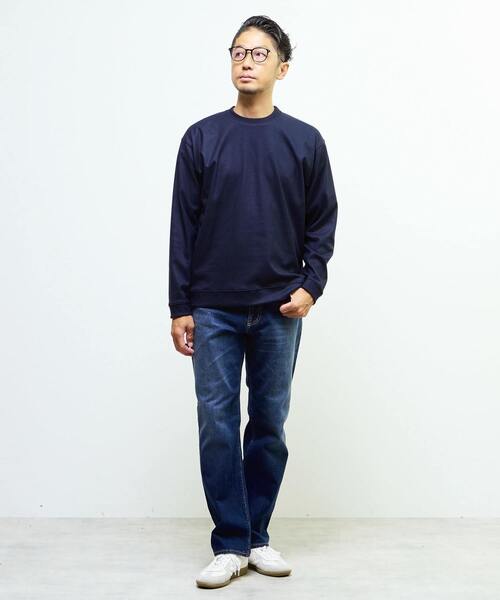 MEN'S MELROSE(メンズメルローズ)の「アクティブツィードチドリスウェットライクTシャツ(Tシャツ/カットソー・メンズ・ネイビー/チャコールグレー/グレー・2/4/3)」の21枚目の写真