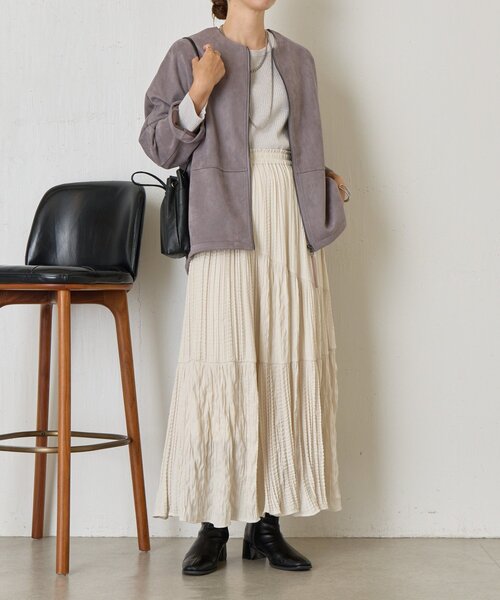 Jena espace merveilleux（ジェナ　エスパスメルヴェイユ）の「スエードコクーンコート（その他アウター・レディース・ベージュ/グレー・FREE）」の20枚目の写真