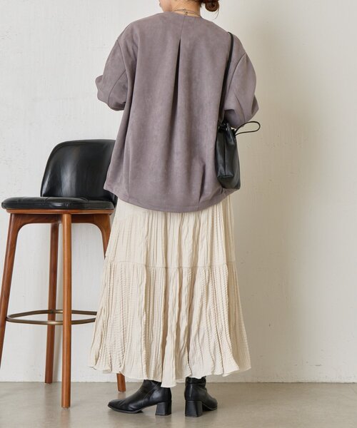 Jena espace merveilleux（ジェナ　エスパスメルヴェイユ）の「スエードコクーンコート（その他アウター・レディース・ベージュ/グレー・FREE）」の21枚目の写真