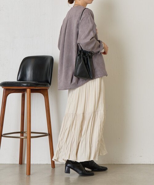 Jena espace merveilleux（ジェナ　エスパスメルヴェイユ）の「スエードコクーンコート（その他アウター・レディース・ベージュ/グレー・FREE）」の22枚目の写真