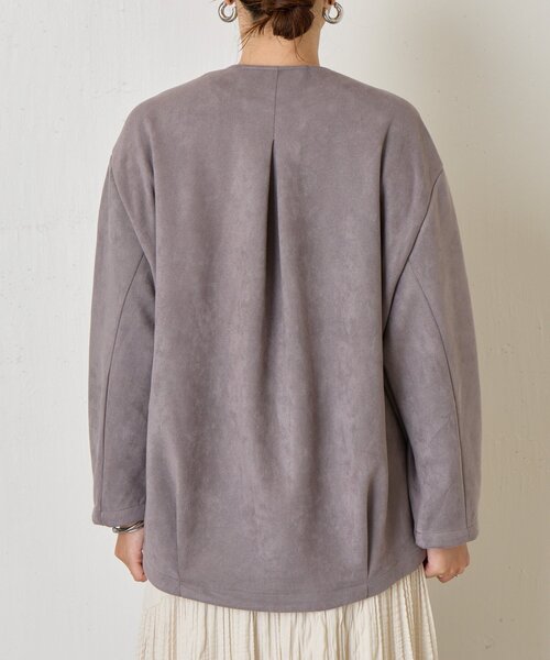 Jena espace merveilleux（ジェナ　エスパスメルヴェイユ）の「スエードコクーンコート（その他アウター・レディース・ベージュ/グレー・FREE）」の5枚目の写真