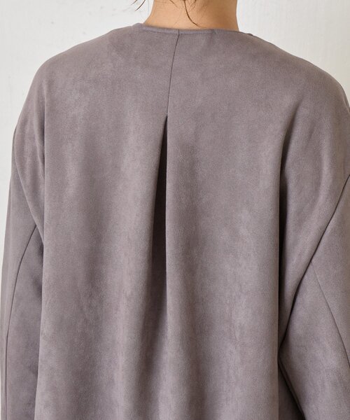 Jena espace merveilleux（ジェナ　エスパスメルヴェイユ）の「スエードコクーンコート（その他アウター・レディース・ベージュ/グレー・FREE）」の7枚目の写真
