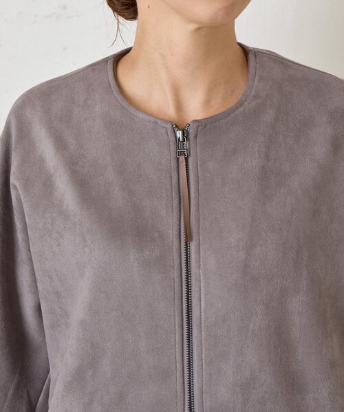 Jena espace merveilleux（ジェナ　エスパスメルヴェイユ）の「スエードコクーンコート（その他アウター・レディース・ベージュ/グレー・FREE）」の9枚目の写真