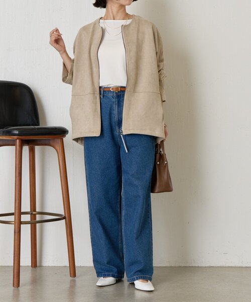 Jena espace merveilleux（ジェナ　エスパスメルヴェイユ）の「スエードコクーンコート（その他アウター・レディース・ベージュ/グレー・FREE）」の11枚目の写真