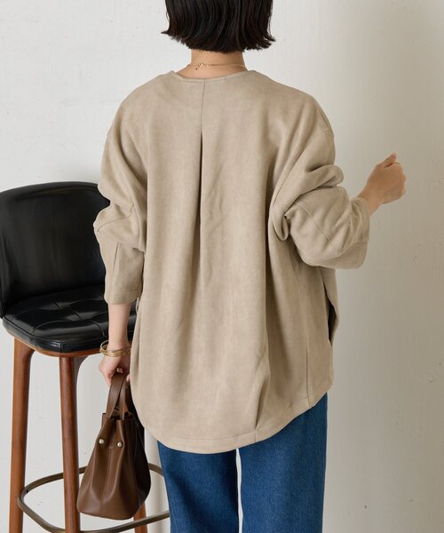 Jena espace merveilleux（ジェナ　エスパスメルヴェイユ）の「スエードコクーンコート（その他アウター・レディース・ベージュ/グレー・FREE）」の18枚目の写真