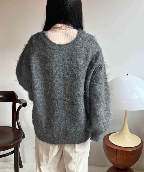 apres jour clair(アプレジュールクレア)の「【apres jour clair】シャギーレースアップニットカーディガン(カーディガン/ボレロ・レディース・グレー/クリーム/キャメル/ピンク系その他/ブラウン系その他/ベージュ/ピンク/グリーン/イエロー・フリー/X-LARGE)」の13枚目の写真