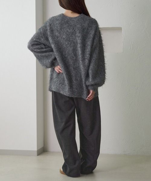 apres jour clair(アプレジュールクレア)の「【apres jour clair】シャギーレースアップニットカーディガン(カーディガン/ボレロ・レディース・グレー/クリーム/キャメル/ピンク系その他/ブラウン系その他/ベージュ/ピンク/グリーン/イエロー・フリー/X-LARGE)」の10枚目の写真