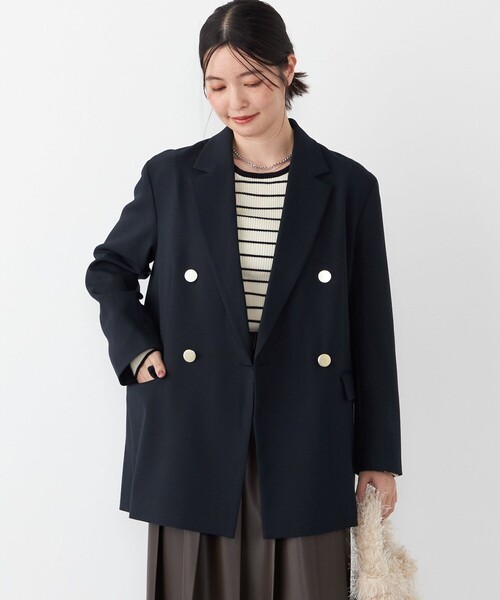 SHIPS Colors（シップス カラーズ）の「SHIPS Colors:〈手洗い可〉ボーダー リブ クルーネック ニット◇（ニット/セーター・レディース・オフホワイト/ブラウン/グレー・ONE SIZE）」の19枚目の写真