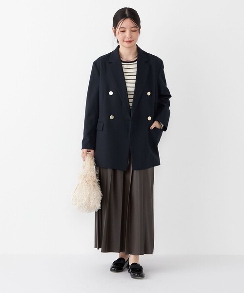 SHIPS Colors（シップス カラーズ）の「SHIPS Colors:〈手洗い可〉ボーダー リブ クルーネック ニット◇（ニット/セーター・レディース・オフホワイト/ブラウン/グレー・ONE SIZE）」の21枚目の写真