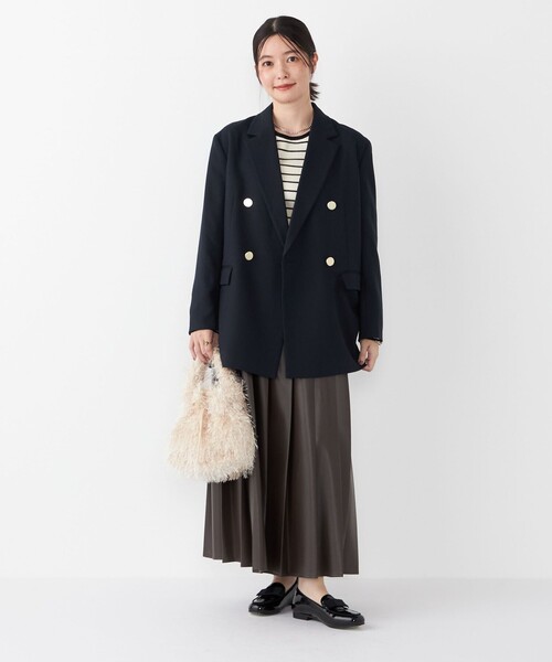 SHIPS Colors（シップス カラーズ）の「SHIPS Colors:〈手洗い可〉ボーダー リブ クルーネック ニット◇（ニット/セーター・レディース・オフホワイト/ブラウン/グレー・ONE SIZE）」の22枚目の写真