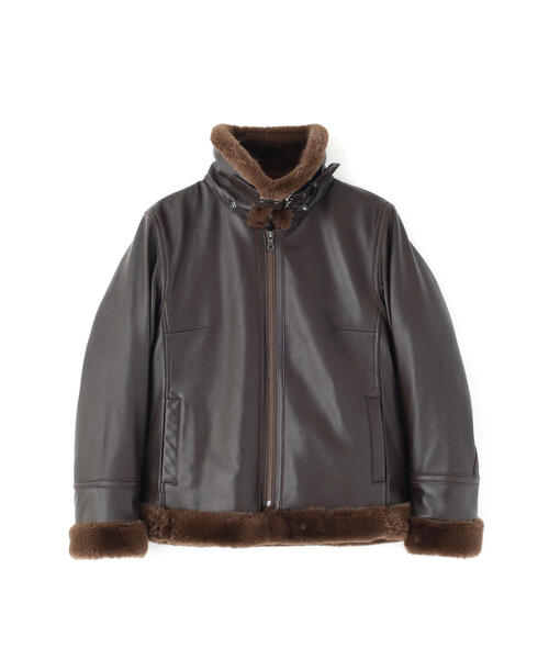 AVIREX（アヴィレックス）の「《直営店限定》GOAT VEGE HOOD LEATHER JACKET（ブルゾン・レディース・ブラウン/ブラック・M/S）」の3枚目の写真