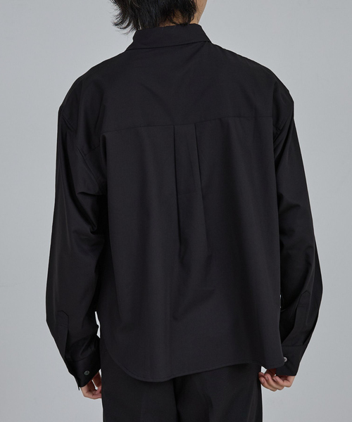 AH ABAHOUSE（エーエイチアバハウス）の「LONG SLEEVE CROPPED SHIRT / ロングスリーブ クロップドシャツ（シャツ/ブラウス・メンズ・ホワイト/チャコールグレー/ブラック/ネイビー/ブルー・46/48/44）」の8枚目の写真