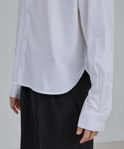 AH ABAHOUSE（エーエイチアバハウス）の「LONG SLEEVE CROPPED SHIRT / ロングスリーブ クロップドシャツ（シャツ/ブラウス・メンズ・ホワイト/チャコールグレー/ブラック/ネイビー/ブルー・46/48/44）」の12枚目の写真