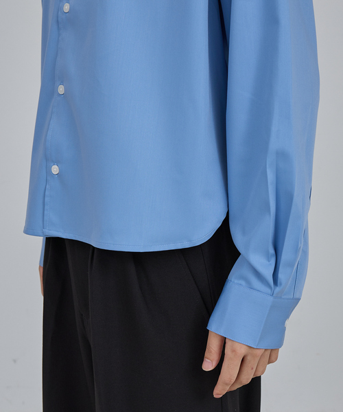 AH ABAHOUSE（エーエイチアバハウス）の「LONG SLEEVE CROPPED SHIRT / ロングスリーブ クロップドシャツ（シャツ/ブラウス・メンズ・ホワイト/チャコールグレー/ブラック/ネイビー/ブルー・46/48/44）」の15枚目の写真