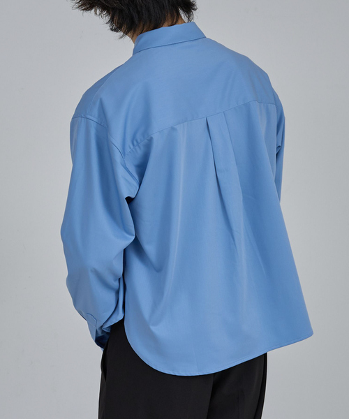 AH ABAHOUSE（エーエイチアバハウス）の「LONG SLEEVE CROPPED SHIRT / ロングスリーブ クロップドシャツ（シャツ/ブラウス・メンズ・ホワイト/チャコールグレー/ブラック/ネイビー/ブルー・46/48/44）」の16枚目の写真