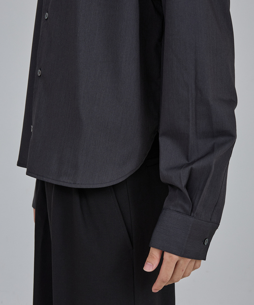 AH ABAHOUSE（エーエイチアバハウス）の「LONG SLEEVE CROPPED SHIRT / ロングスリーブ クロップドシャツ（シャツ/ブラウス・メンズ・ホワイト/チャコールグレー/ブラック/ネイビー/ブルー・46/48/44）」の22枚目の写真