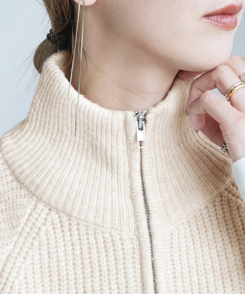 reca（レカ）の「ダブルジップハイネックニットベスト（ベスト・レディース・ブラック/オートミール/トップグレー・FREE）」の16枚目の写真