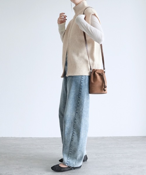 reca（レカ）の「ダブルジップハイネックニットベスト（ベスト・レディース・ブラック/オートミール/トップグレー・FREE）」の17枚目の写真