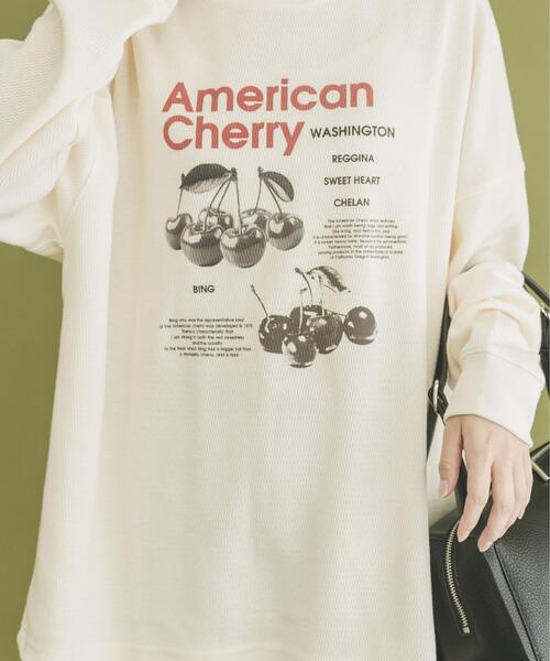 ITEMS URBANRESEARCH（アイテムズ アーバンリサーチ）の「ワッフルプリントロゴプルオーバー（Tシャツ/カットソー・レディース・アイボリー/チャコールグレー/モカ・FREE）」の4枚目の写真