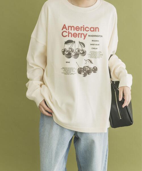 ITEMS URBANRESEARCH（アイテムズ アーバンリサーチ）の「ワッフルプリントロゴプルオーバー（Tシャツ/カットソー・レディース・アイボリー/チャコールグレー/モカ・FREE）」の5枚目の写真