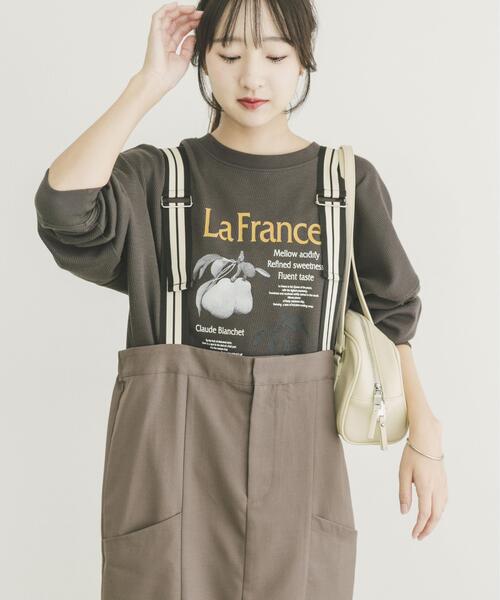 ITEMS URBANRESEARCH（アイテムズ アーバンリサーチ）の「ワッフルプリントロゴプルオーバー（Tシャツ/カットソー・レディース・アイボリー/チャコールグレー/モカ・FREE）」の10枚目の写真