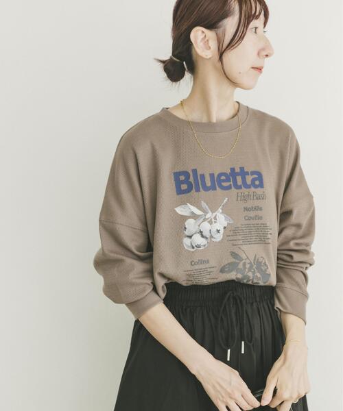 ITEMS URBANRESEARCH（アイテムズ アーバンリサーチ）の「ワッフルプリントロゴプルオーバー（Tシャツ/カットソー・レディース・アイボリー/チャコールグレー/モカ・FREE）」の17枚目の写真