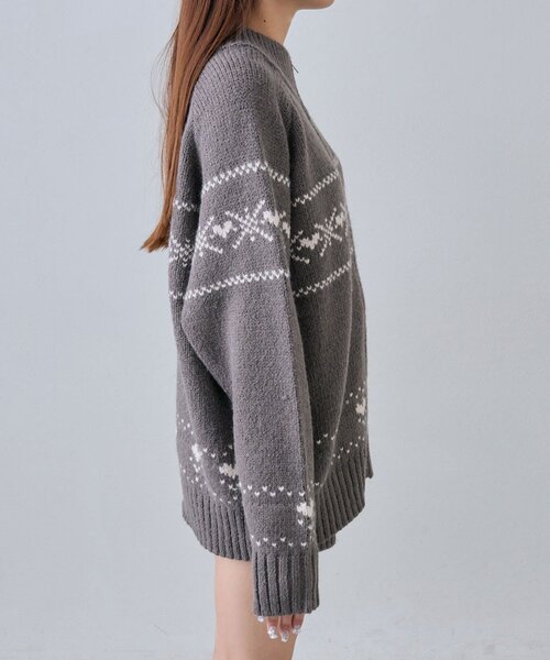 OLIVE des OLIVE(オリーブデオリーブ)の「カウチンニット(ニット/セーター・レディース・オフホワイト/トップグレー/スミクロ・FREE)」の9枚目の写真