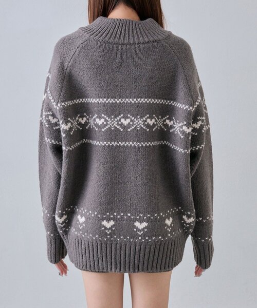 OLIVE des OLIVE(オリーブデオリーブ)の「カウチンニット(ニット/セーター・レディース・オフホワイト/トップグレー/スミクロ・FREE)」の10枚目の写真