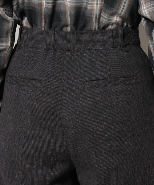 セール】ツイードタックセミワイドパンツ(セットアップ可)（スラックス