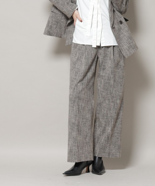 修ページ セール】ツイードタックセミワイドパンツ(セットアップ可)（スラックス