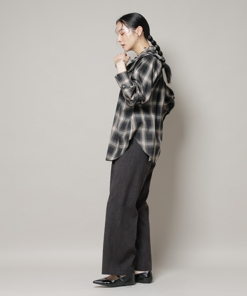 セール】ツイードタックセミワイドパンツ(セットアップ可)（スラックス