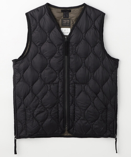 FREAK'S STORE（フリークスストア）の「限定展開 TAION/タイオン ミリタリー VネックWジップ ダウンベスト-ソフトシェル / TAION-001ALSZML-1（ダウンベスト・メンズ・ブラック/オリーブ・SMALL/MEDIUM/LARGE/X-LARGE）」の15枚目の写真