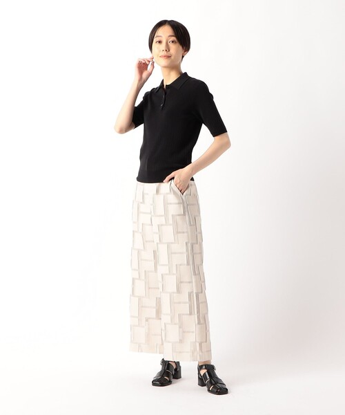 COMME CA（コムサ）の「コットンポリエステル ニットポロシャツ（ニット/セーター・レディース・ブラック・9号）」の6枚目の写真