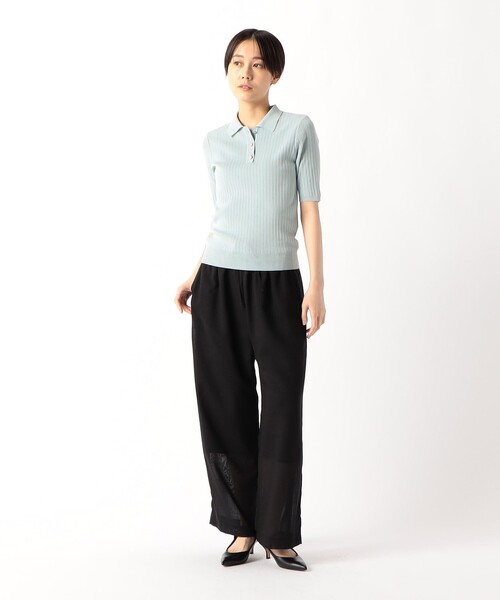 COMME CA（コムサ）の「コットンポリエステル ニットポロシャツ（ニット/セーター・レディース・ブラック・9号）」の8枚目の写真