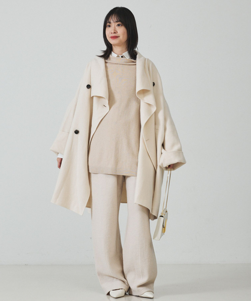 Rouge vif（ルージュヴィフ）の「【2サイズ展開】ウール混変形リバーコート / ポンチョ / マント（その他アウター・レディース・アイボリー/モカ/ダークネイビー・38/36）」の16枚目の写真