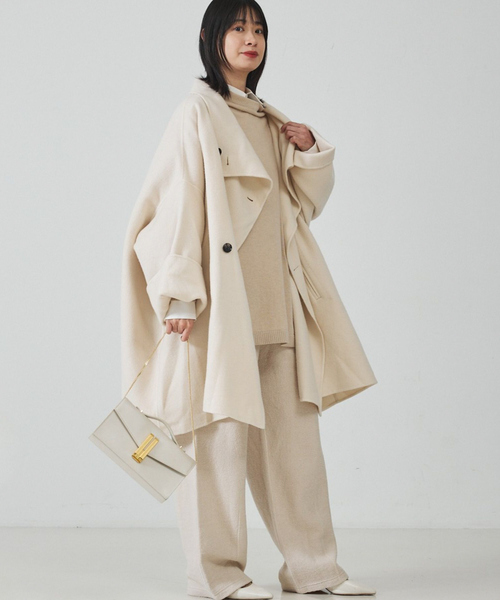 Rouge vif（ルージュヴィフ）の「【2サイズ展開】ウール混変形リバーコート / ポンチョ / マント（その他アウター・レディース・アイボリー/モカ/ダークネイビー・38/36）」の13枚目の写真