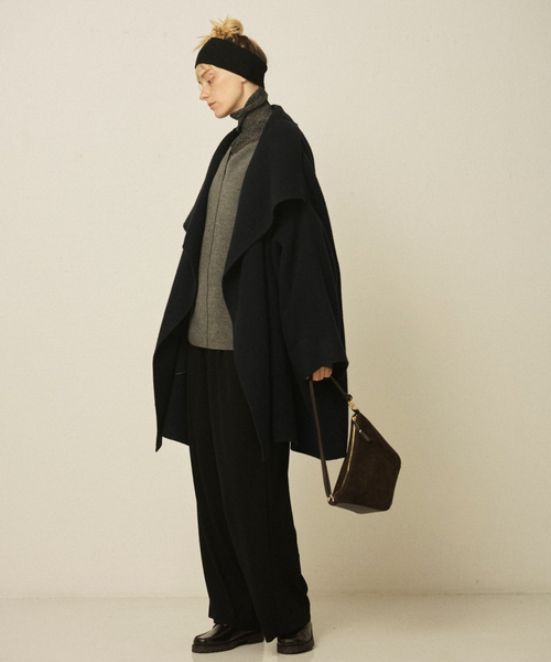 Rouge vif（ルージュヴィフ）の「【2サイズ展開】ウール混変形リバーコート / ポンチョ / マント（その他アウター・レディース・アイボリー/モカ/ダークネイビー・38/36）」の20枚目の写真