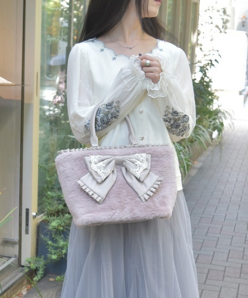 ビッグリボンファーバッグ（トートバッグ）｜axes femme（アクシーズ