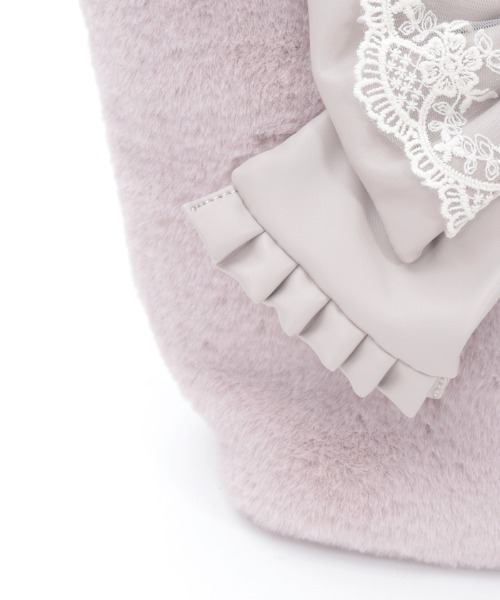 axes femme（アクシーズファム）の「ビッグリボンファーバッグ（トートバッグ・レディース・キナリ/ラベンダー/ブラック・FREE）」の15枚目の写真