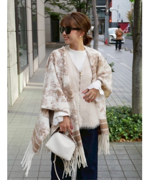 シティシックデザインフリンジポンチョ（ポンチョ）｜BeBeoD（べベッド