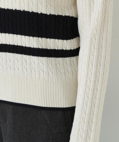 human woman(ヒューマンウーマン)の「◆ミニケーブル釦プルオーバー(ニット/セーター・レディース・ホワイト系その他3/ネイビー・MEDIUM)」の13枚目の写真