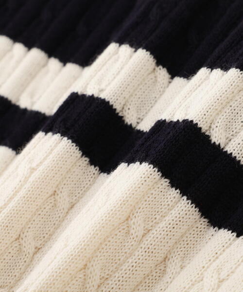 human woman(ヒューマンウーマン)の「◆ミニケーブル釦プルオーバー(ニット/セーター・レディース・ホワイト系その他3/ネイビー・MEDIUM)」の14枚目の写真