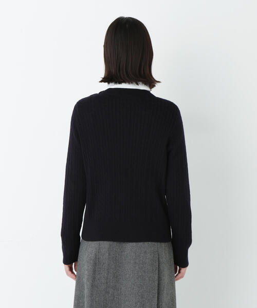 human woman(ヒューマンウーマン)の「◆ミニケーブル釦プルオーバー(ニット/セーター・レディース・ホワイト系その他3/ネイビー・MEDIUM)」の19枚目の写真