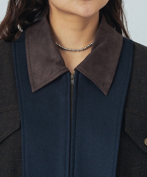 ROSE BUD(ローズバッド)の「HERRINGBONE HUNTING JACKET(その他アウター・レディース・ブラウン/ベージュ・ONE SIZE)」の4枚目の写真