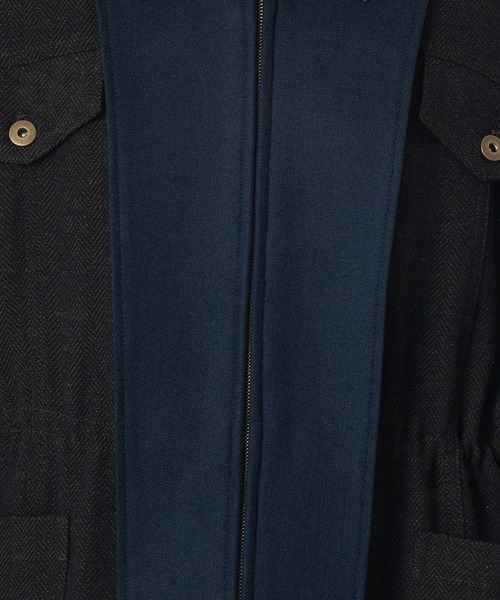 ROSE BUD(ローズバッド)の「HERRINGBONE HUNTING JACKET(その他アウター・レディース・ブラウン/ベージュ・ONE SIZE)」の3枚目の写真