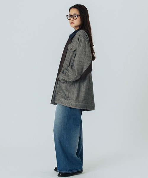 ROSE BUD(ローズバッド)の「HERRINGBONE HUNTING JACKET(その他アウター・レディース・ブラウン/ベージュ・ONE SIZE)」の6枚目の写真