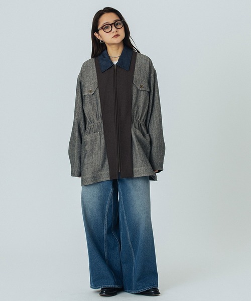 セール】HERRINGBONE HUNTING JACKET（その他アウター）｜ROSE BUD